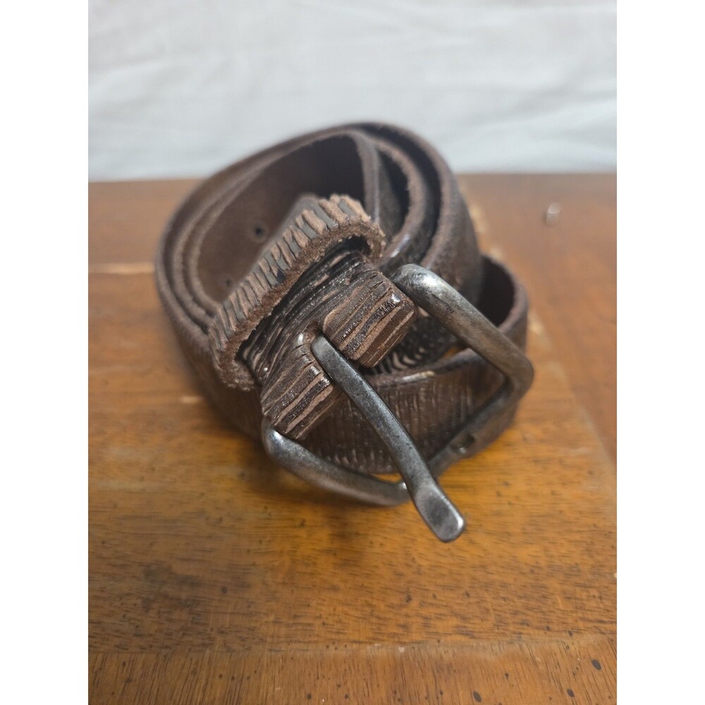 Sundance Catalog Brown Bronze Leather Western Belt Size Small Made in Italy